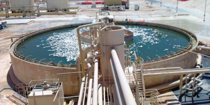 Thickener in the mining process.
